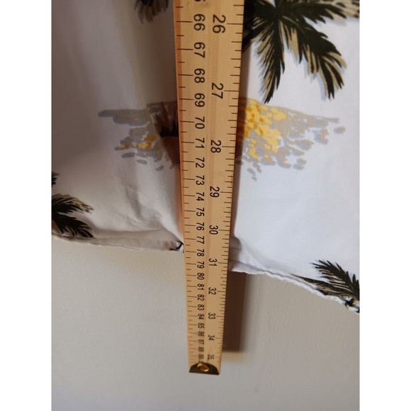 Michael Austin Mens Hawaiian Shirt XL Cotton Short Sleeve Pam Trees Cream - Picture 15 of 15